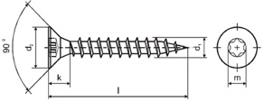 Holsurub cu cap inecat TORX