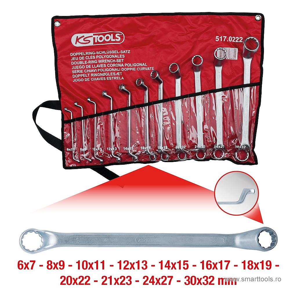 set-chei-inelare-cu-cot-11-piese-ks-tools set-chei-inelare-cu-cot-11-piese-ks-tools