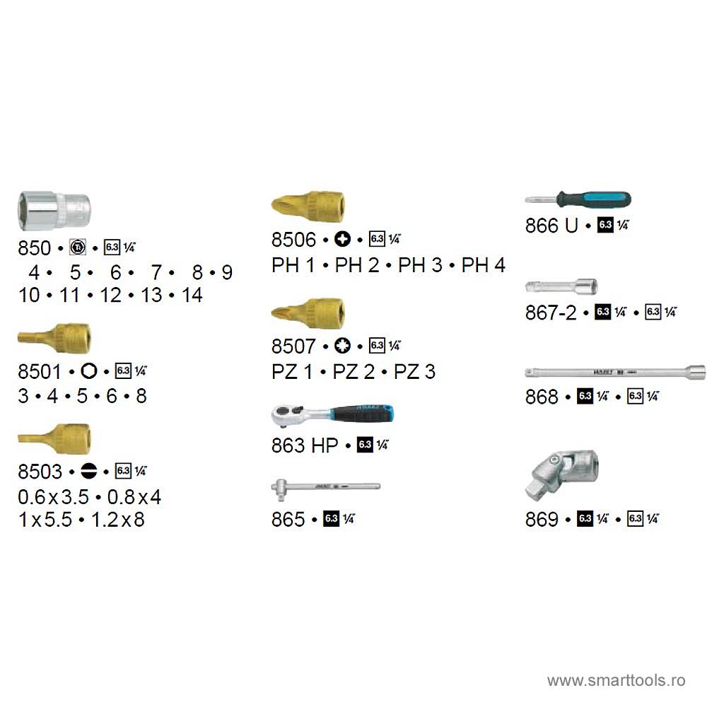set-chei-tubulare-profesionale-1-4-33-piese-hazet