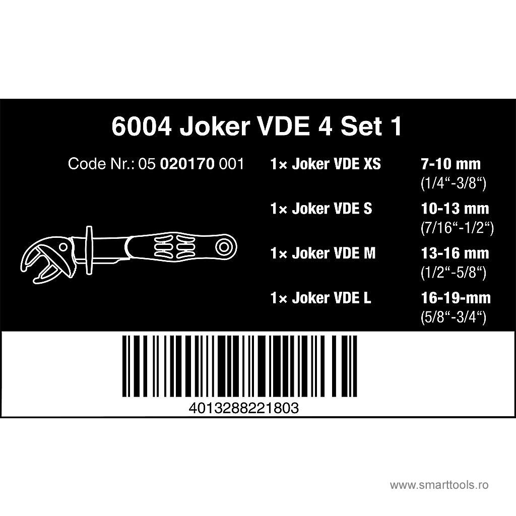 set-chei-autoreglabile-cu-clichet-izolate-1000v-wera-4-piese