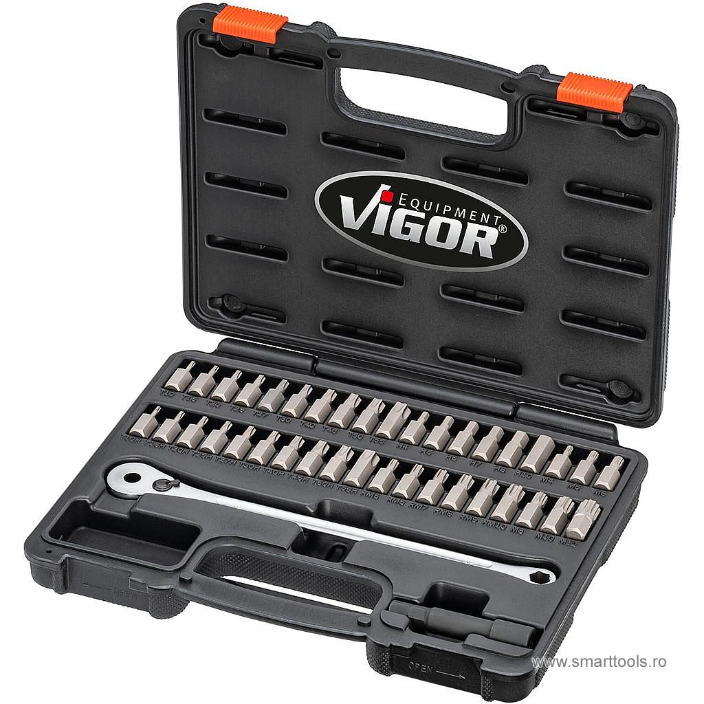 Trusa cu biti pentru chei cu clichet, 36 piese