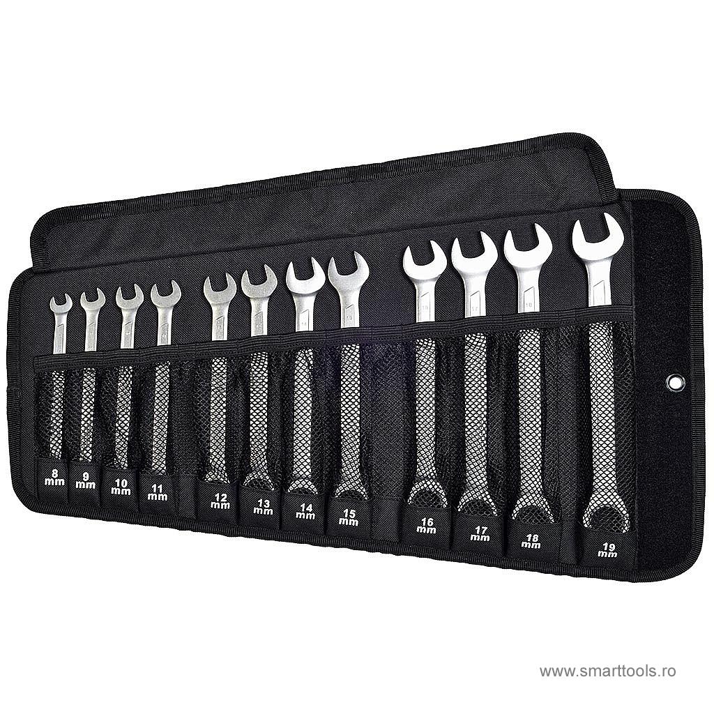 Set chei combinate cu clichet, 8-19 mm, 12 piese