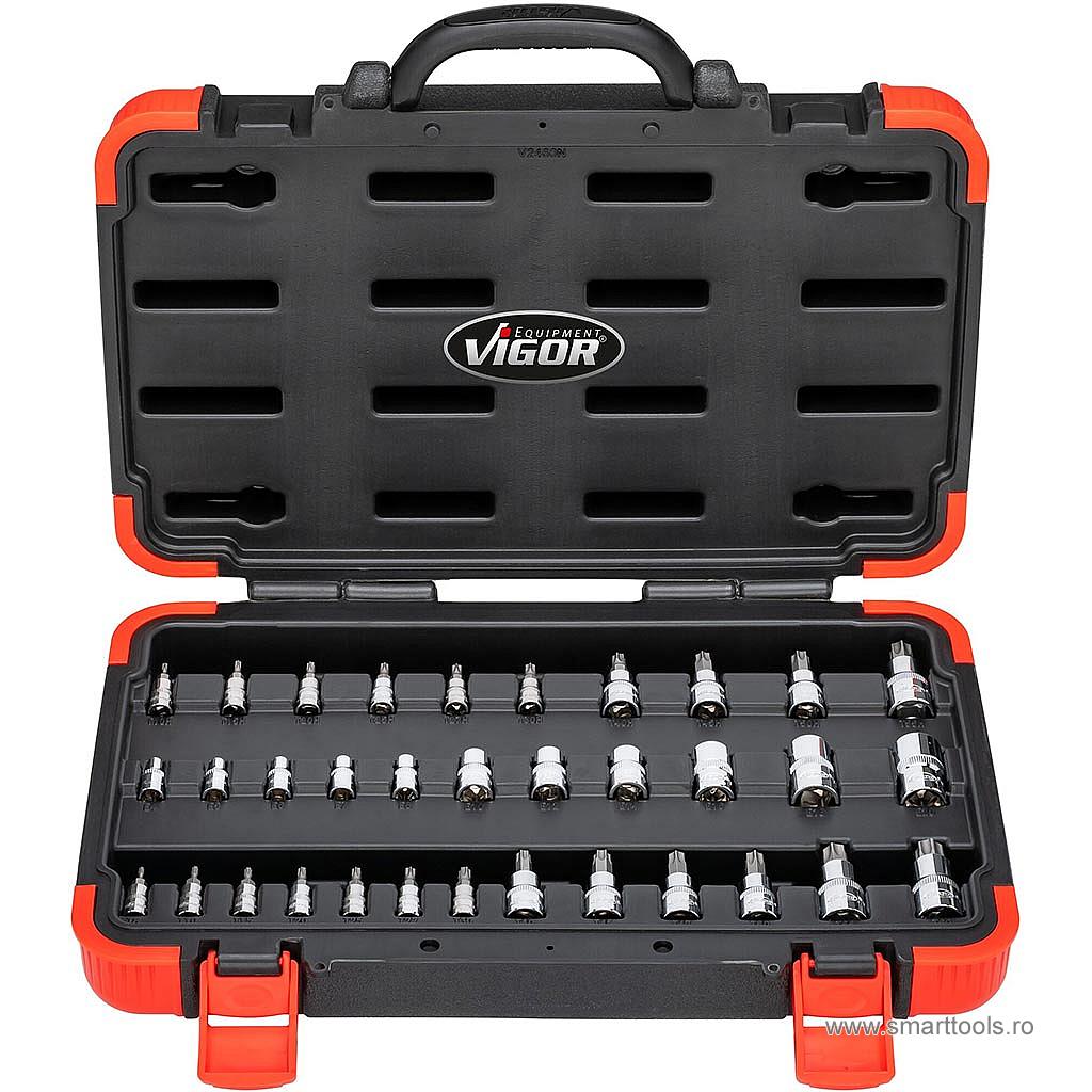 Set de capete de chei tubulare TORX, 34 piese