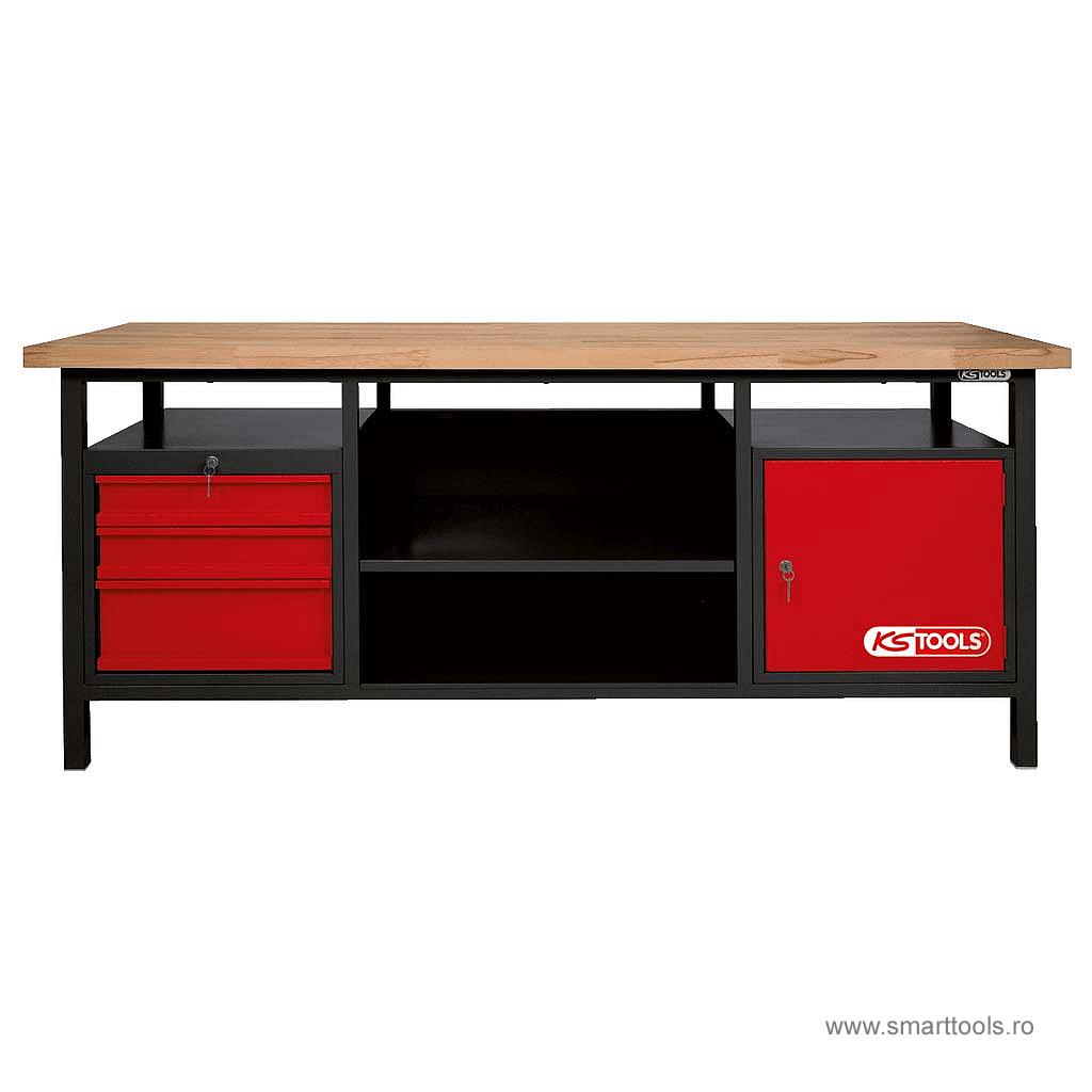 Banc de lucru PROFI lung cu 3 sertare si 1 dulap